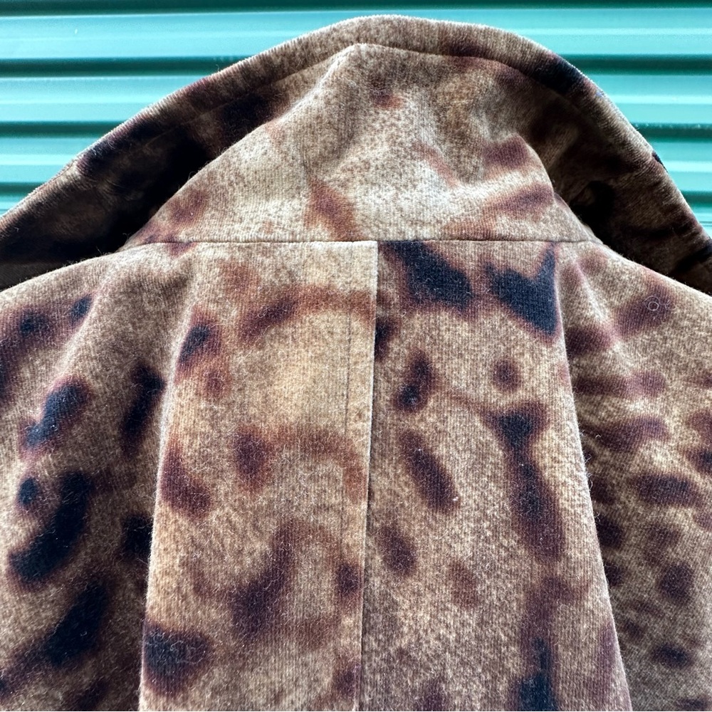 Linda Allard Ellen Tracy Brown BOHO Print Velour Jacket Relaxed Fit Lined Art - Picture 4 of 16